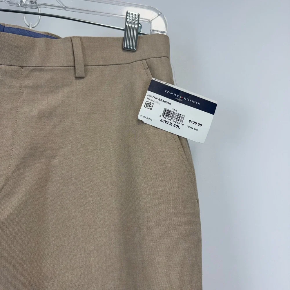 Tommy Hilfiger TH Flex Mens Tan Hall Modern Fit Suit Separate Pant 33W 30L NWT
